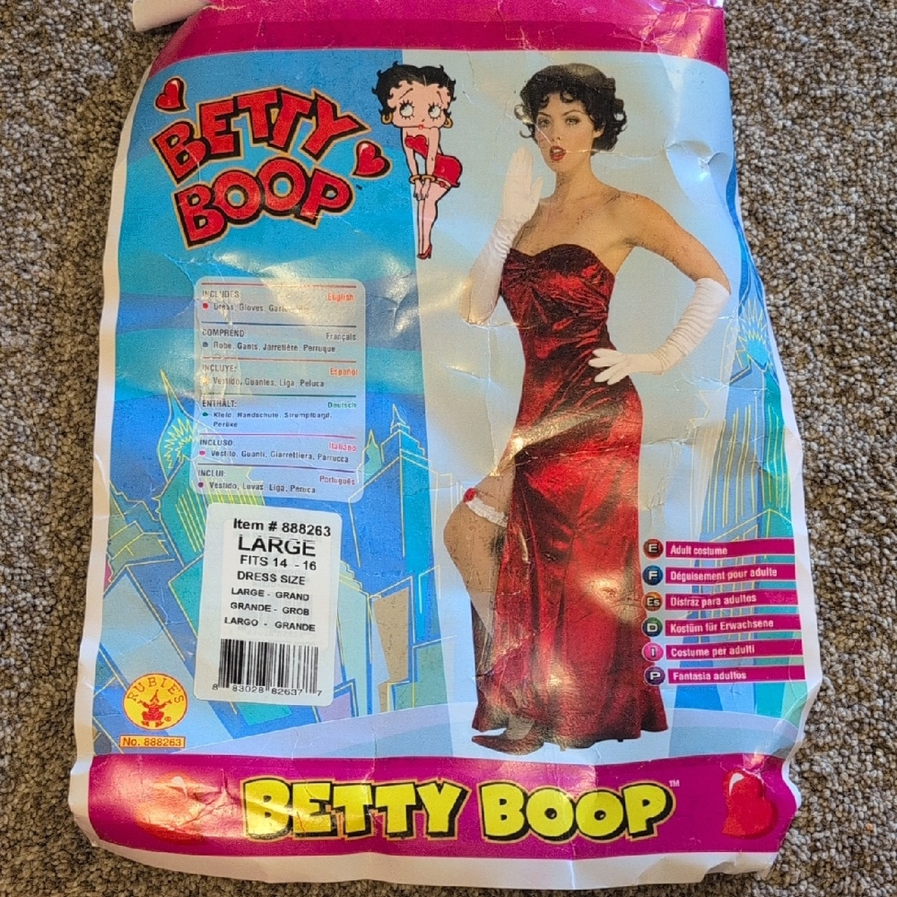Betty Boop Red Dress Costume Women's 12-14 Large